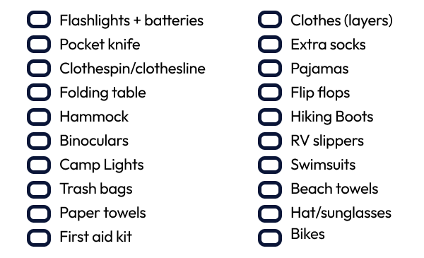 Family RV Packing List