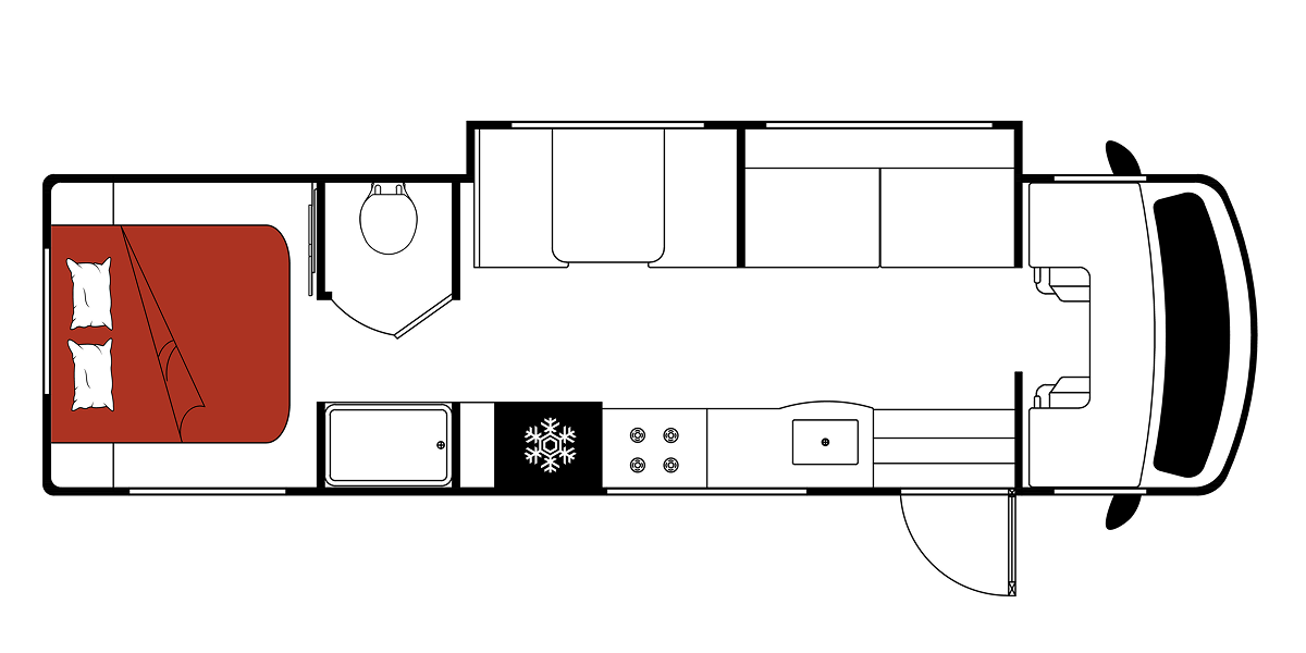 Day Class A Family Sleeper Floorplan