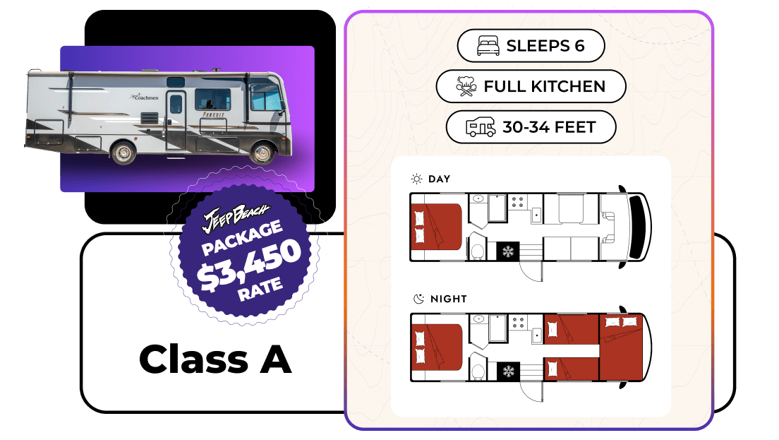 Jeep Beach Class A RV Rental
