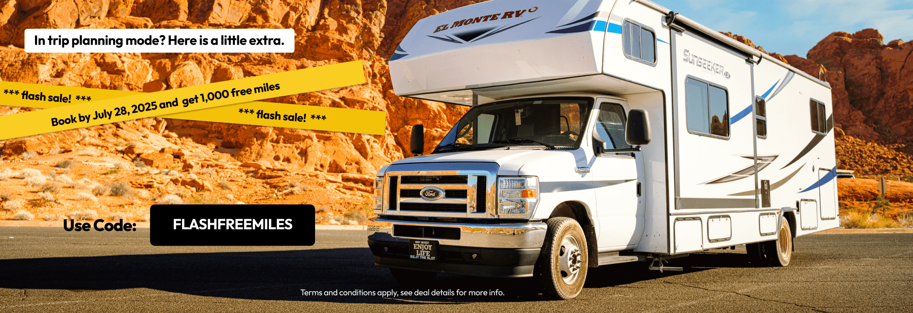 1,000 Free Miles | Our Flash Deal